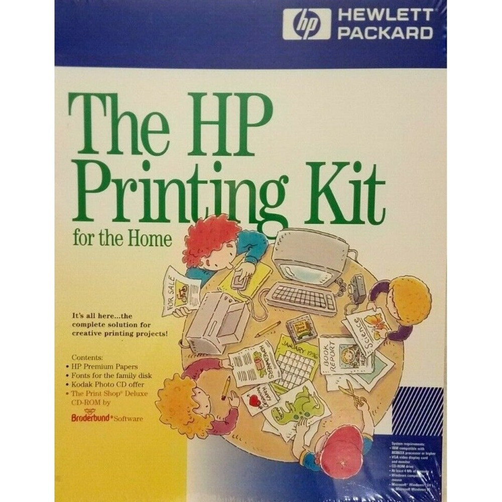 HP Print Shop Deluxe Vtg Windows 3.1 - Windows 95 CD ROM Broderbund Software NOS